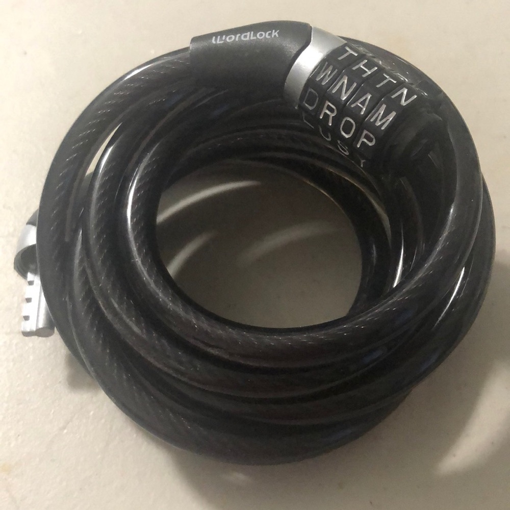 Word 4 letter lock combination Bike lock cable